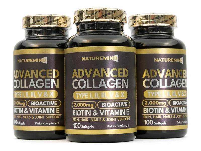 Tres frascos de Advanced Collagen 2000 mg NatureMind