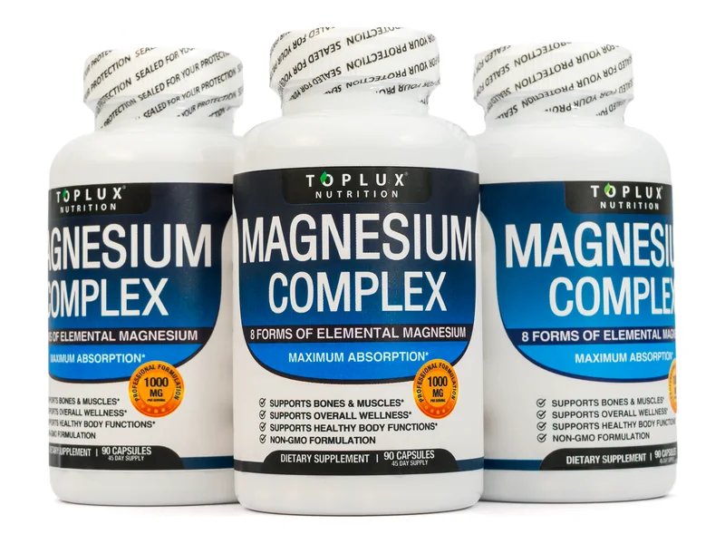 Tres frascos de Magnesium Complex 1000 mg Toplux