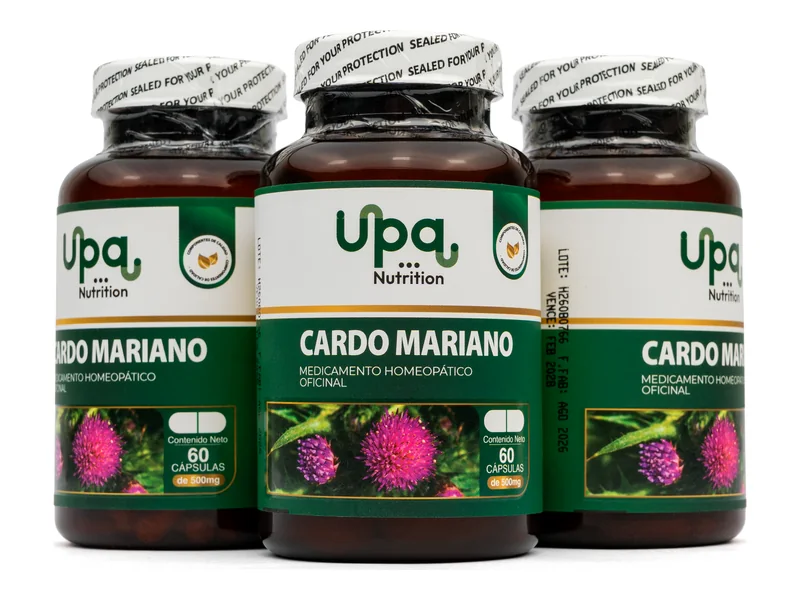 Tres frascos de Cardo Mariano 6CH 500 mg UPA Nutrition