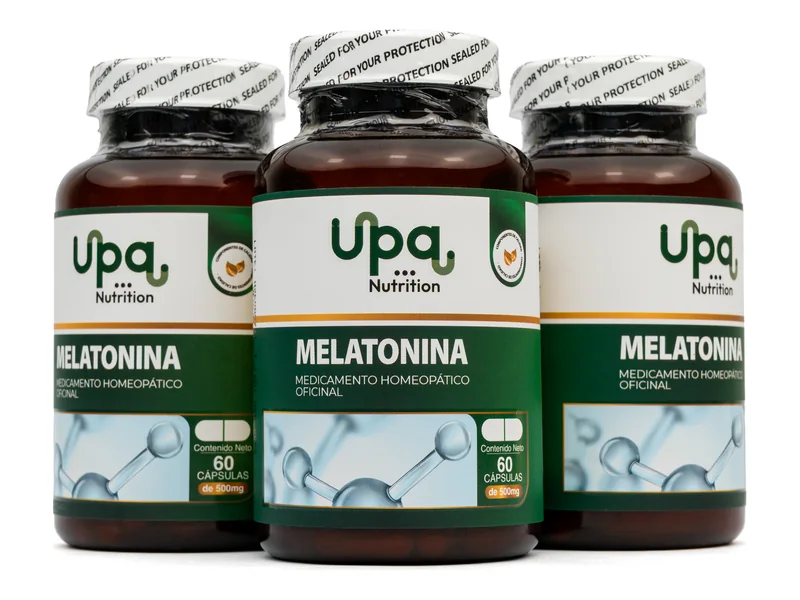 Tres frascos de Melatonina 6CH 500 mg UPA Nutrition