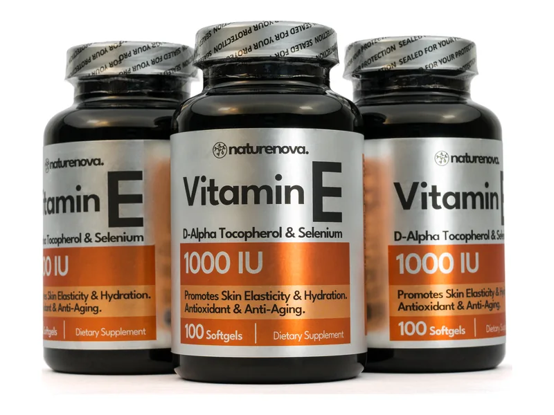 Tres frascos de Vitamina E + Selenio 1000 IU NatureNova